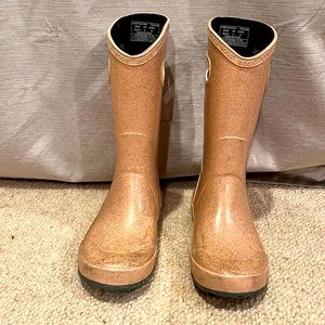 Girls Pink Sparkle rain boots